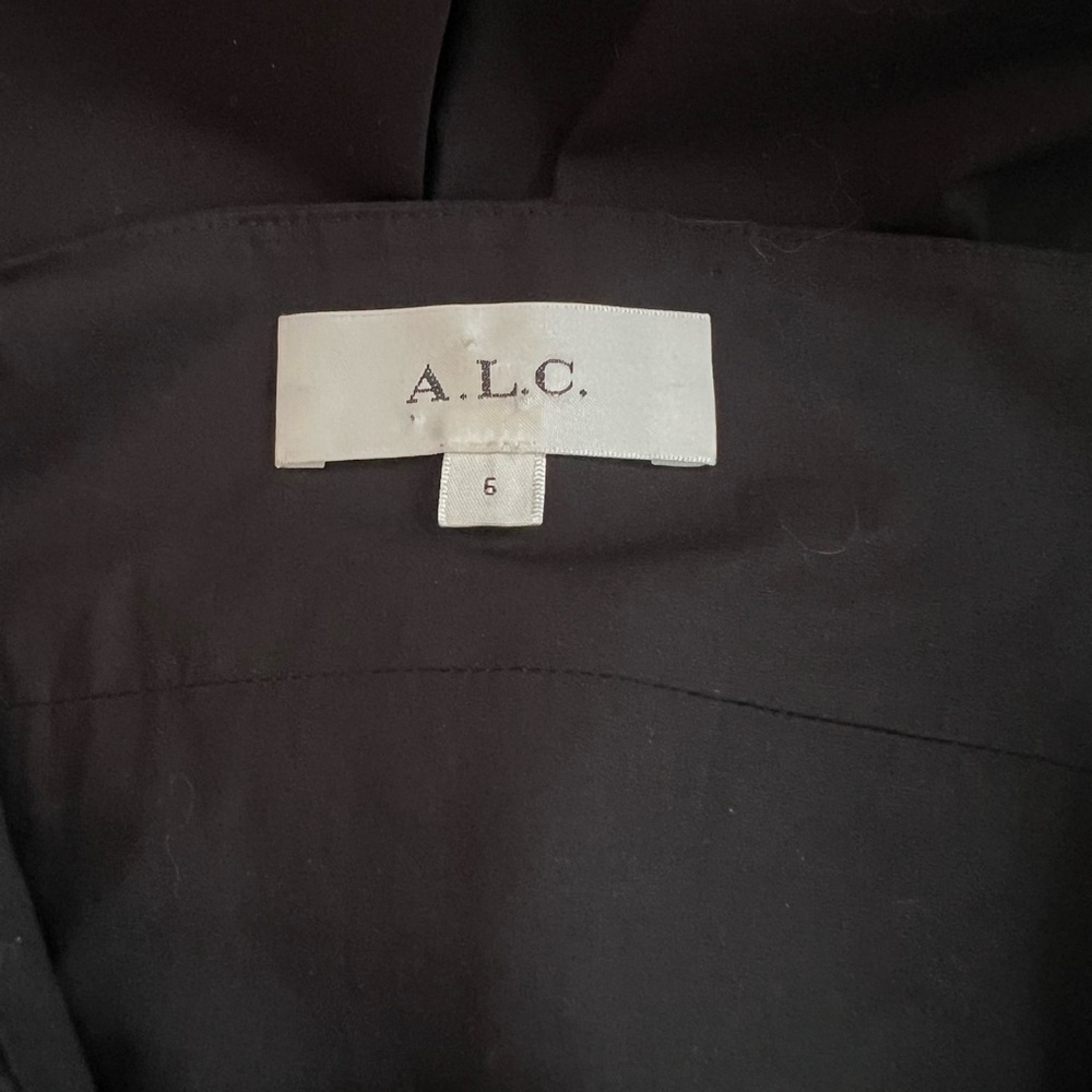 A.L.C. Black Dani Tie Front Mini Dress - Size: 6 - Preowned - Picture 6 of 7